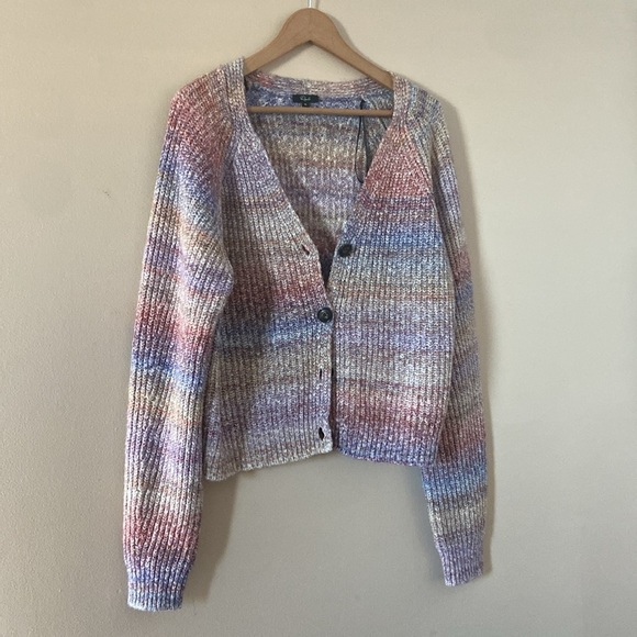 Rails -Josie Cardigan Amethyst Space Dye Multi Color Wool Blend Chunky Sweater - Picture 4 of 11